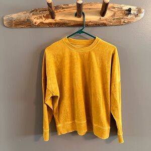 Mustard gold loose fit velour sweatshirt - Medium - Fall colors